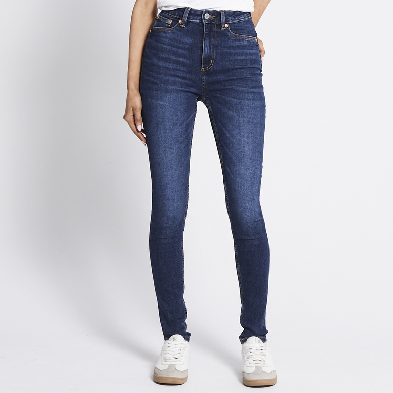 High waist skinny jeans "Snake" Dark used